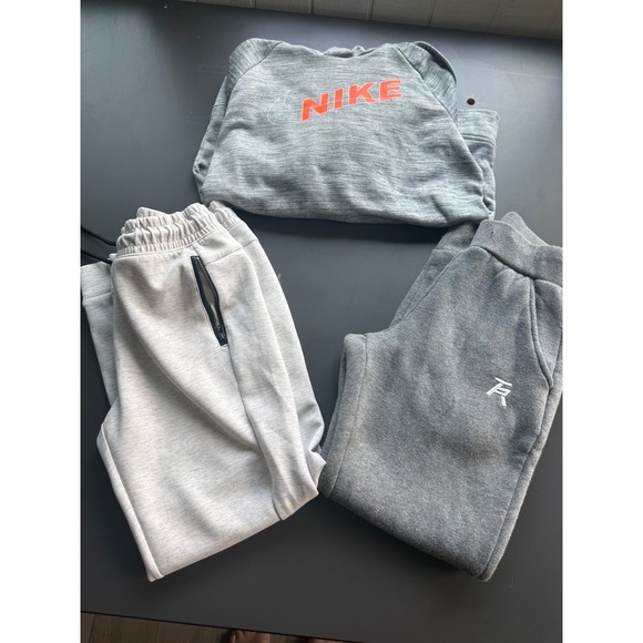 Nike Other - Nike Boys Therma-FIT Hoodie & Joggers Bundle Grey Orange Size Large 3 Piece Set